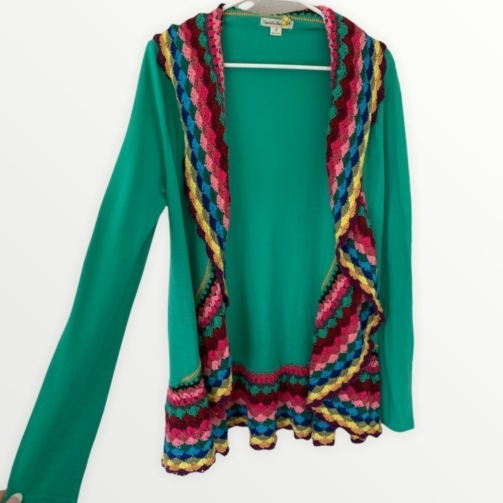 Double Zero Rainbow Striped Knit Cardigan Size S